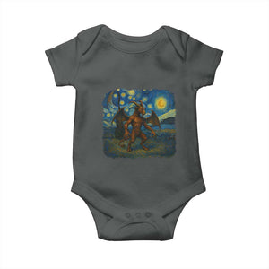 Jersey Devil Starry Night Baby Onesie Van Gogh Cryptid Gift TS12 Dark Heather Print Your Wear