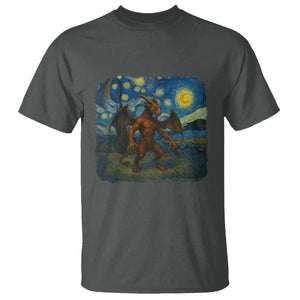 Jersey Devil Starry Night T Shirt Van Gogh Cryptid Gift TS12 Dark Heather Print Your Wear