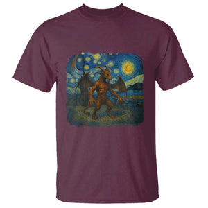 Jersey Devil Starry Night T Shirt Van Gogh Cryptid Gift TS12 Maroon Print Your Wear