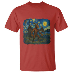 Jersey Devil Starry Night T Shirt Van Gogh Cryptid Gift TS12 Red Print Your Wear