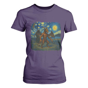 Jersey Devil Starry Night T Shirt For Women Van Gogh Cryptid Gift TS12 Purple Print Your Wear