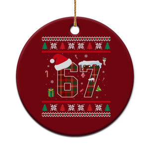 Funny Six Seven Meme Xmas Ugly Sweater Ceramic Ornament Trendy Tiktok Gift TS12 1pc Red Print Your Wear
