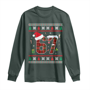 Funny Six Seven Meme Christmas Ugly Sweater Long Sleeve Shirt Trendy Tiktok Gift TS12 Dark Forest Green Print Your Wear