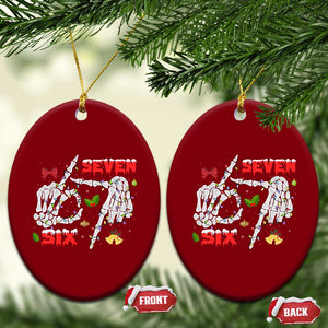 Six And Seven Meme Skeleton Ceramic Ornament Funny Trendy Xmas Party Gift TS12 Print Your Wear