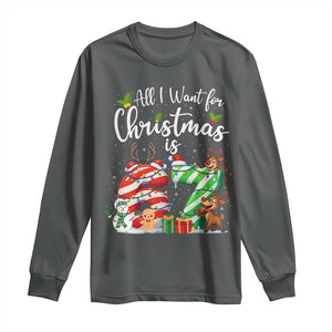 All I Want For Christmas Is 67 Long Sleeve Shirt Trending Meme Holiday Gift TS12 Dark Heather Print Your Wear