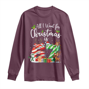 All I Want For Christmas Is 67 Long Sleeve Shirt Trending Meme Holiday Gift TS12 Maroon Print Your Wear