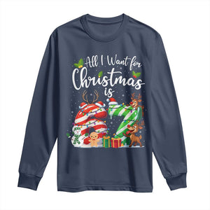 All I Want For Christmas Is 67 Long Sleeve Shirt Trending Meme Holiday Gift TS12 Navy Print Your Wear