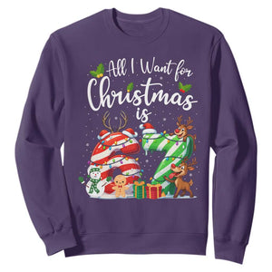 All I Want For Christmas Is 67 Sweatshirt Trending Meme Holiday Gift TS12 Purple Print Your Wear