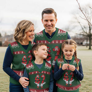 Funny 67 Meme V-Neck Knit Sweater Vest Funny Xmas Party Holiday Gift TS12 Red Green Print Your Wear