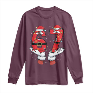 Funny 67 Meme Long Sleeve Shirt Christmas Party Holiday Gag Gift TS12 Maroon Print Your Wear