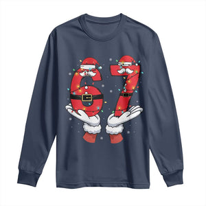 Funny 67 Meme Long Sleeve Shirt Christmas Party Holiday Gag Gift TS12 Navy Print Your Wear