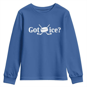 Got Ice Youth Sweatshirt Funny Hockey Lover Gift TS12 Royal Blue Print Your Wear
