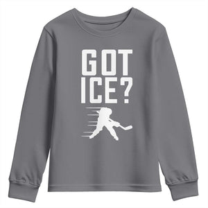 Got Ice Youth Sweatshirt Funny Youth Ice Hockey Gift TS12 Charcoal Print Your Wear