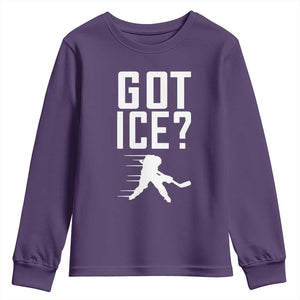 Got Ice Youth Sweatshirt Funny Youth Ice Hockey Gift TS12 Purple Print Your Wear