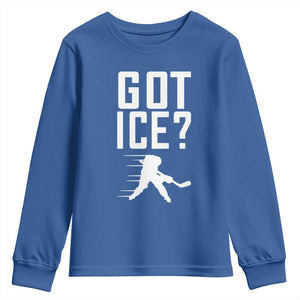 Got Ice Youth Sweatshirt Funny Youth Ice Hockey Gift TS12 Royal Blue Print Your Wear