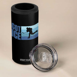 Got Ice 4 in 1 Can Cooler Tumbler Ocean Blue Retro Ice Hockey Sport Lover Gift TS12 Print Your Wear
