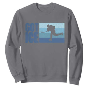 Got Ice Sweatshirt Ocean Blue Retro Ice Hockey Sport Lover Gift TS12 Charcoal Print Your Wear