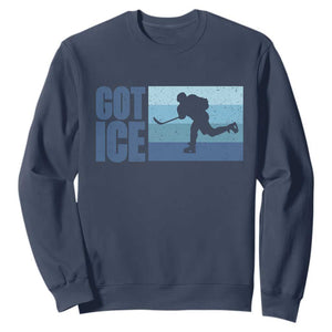 Got Ice Sweatshirt Ocean Blue Retro Ice Hockey Sport Lover Gift TS12 Navy Print Your Wear