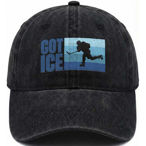 Got Ice Washed Cotton Baseball Cap Ocean Blue Retro Ice Hockey Sport Lover Gift TS12 Print Your Wear