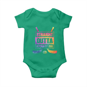 Straight Outta The Penalty Box Baby Onesie Tie Dye Effect Hockey Player Gift TS12 Irish Green Print Your Wear