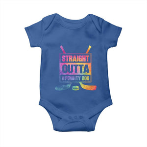 Straight Outta The Penalty Box Baby Onesie Tie Dye Effect Hockey Player Gift TS12 Royal Blue Print Your Wear