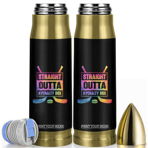 Straight Outta The Penalty Box Bullet Tumbler Tie Dye Effect Hockey Player Gift TS12 Black Print Your Wear