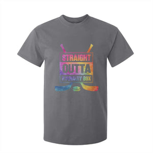 Straight Outta The Penalty Box T Shirt For Kid Tie Dye Effect Hockey Player Gift TS12 Charcoal Print Your Wear