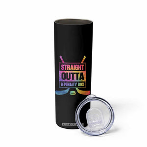 Straight Outta The Penalty Box Skinny Tumbler Tie Dye Effect Hockey Player Gift TS12 Print Your Wear