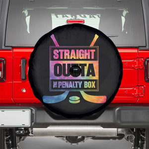 Straight Outta The Penalty Box Spare Tire Cover Tie Dye Effect Hockey Player Gift TS12 Black Print Your Wear