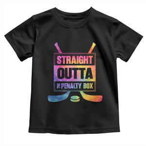 Straight Outta The Penalty Box Toddler T Shirt Tie Dye Effect Hockey Player Gift TS12 Black Print Your Wear