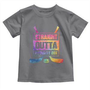 Straight Outta The Penalty Box Toddler T Shirt Tie Dye Effect Hockey Player Gift TS12 Charcoal Print Your Wear