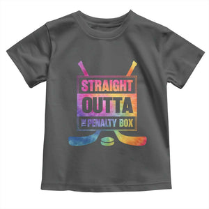Straight Outta The Penalty Box Toddler T Shirt Tie Dye Effect Hockey Player Gift TS12 Dark Heather Print Your Wear