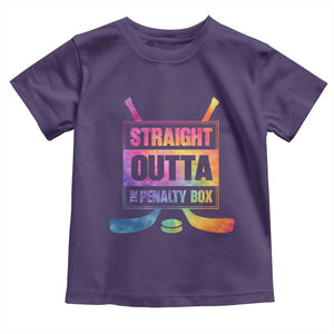 Straight Outta The Penalty Box Toddler T Shirt Tie Dye Effect Hockey Player Gift TS12 Purple Print Your Wear