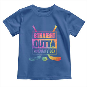 Straight Outta The Penalty Box Toddler T Shirt Tie Dye Effect Hockey Player Gift TS12 Royal Blue Print Your Wear