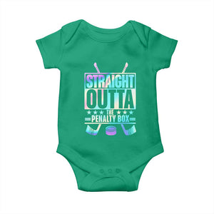 Straight Outta The Penalty Box Baby Onesie Iridescent Effect Hockey Player Gift TS12 Irish Green Print Your Wear