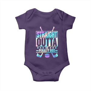 Straight Outta The Penalty Box Baby Onesie Iridescent Effect Hockey Player Gift TS12 Purple Print Your Wear