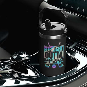 Straight Outta The Penalty Box Flip Straw Tumbler Iridescent Effect Hockey Player Gift TS12 Print Your Wear