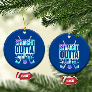 Straight Outta The Penalty Box Ceramic Ornament Iridescent Effect Hockey Player Gift TS12 1pc Blue Print Your Wear