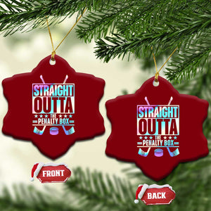 Straight Outta The Penalty Box Ceramic Ornament Iridescent Effect Hockey Player Gift TS12 Print Your Wear