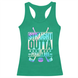 Straight Outta The Penalty Box Racerback Tank Top Iridescent Effect Hockey Player Gift TS12 Irish Green Print Your Wear
