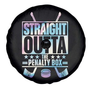 Straight Outta The Penalty Box Spare Tire Cover Iridescent Effect Hockey Player Gift TS12 Print Your Wear
