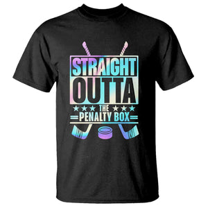 Straight Outta The Penalty Box T Shirt Iridescent Effect Hockey Player Gift TS12 Black Print Your Wear