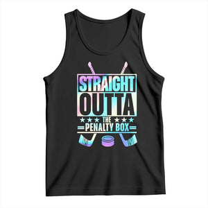 Straight Outta The Penalty Box Tank Top Iridescent Effect Hockey Player Gift TS12 Black Print Your Wear
