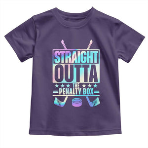 Straight Outta The Penalty Box Toddler T Shirt Iridescent Effect Hockey Player Gift TS12 Purple Print Your Wear