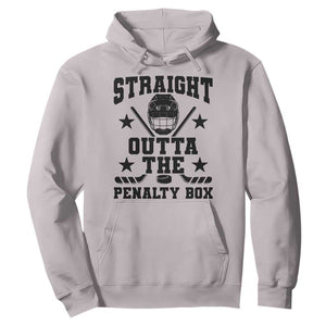 Straight Outta The Penalty Box Hoodie Funny Youth Ice Hockey Gift TS12 Ice Gray Print Your Wear
