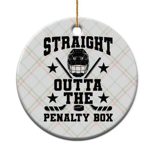 Straight Outta The Penalty Box Ceramic Ornament Funny Youth Ice Hockey Gift TS12 1pc Christmas Plaid Print Your Wear