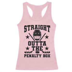 Straight Outta The Penalty Box Racerback Tank Top Funny Youth Ice Hockey Gift TS12 Light Pink Print Your Wear