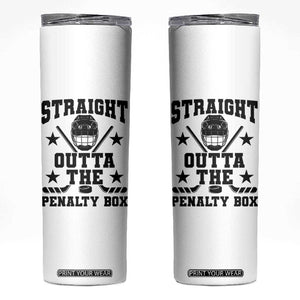 Straight Outta The Penalty Box Skinny Tumbler Funny Youth Ice Hockey Gift TS12 White Print Your Wear