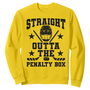 Straight Outta The Penalty Box Sweatshirt Funny Youth Ice Hockey Gift TS12 Daisy Print Your Wear