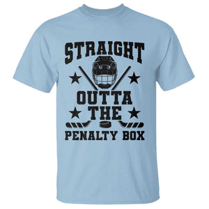 Straight Outta The Penalty Box T Shirt Funny Youth Ice Hockey Gift TS12 Light Blue Print Your Wear